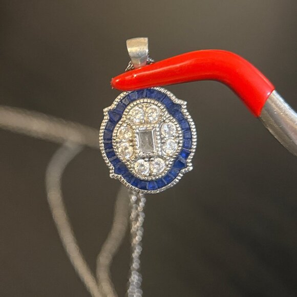 Stauer 925 Blue/White Cz Necklace - Picture 5 of 7